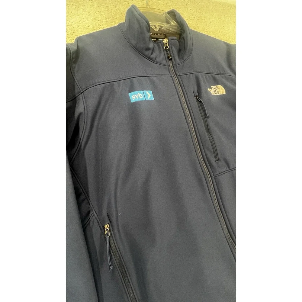 The North Face Jacket Mens XL Apex Bionic Softshell Navy Silicon Valley Bank EUC